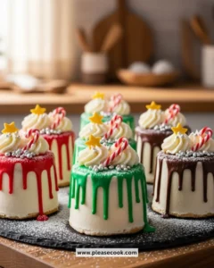 Mini Christmas Drip Cakes