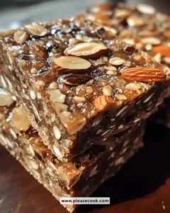 Chewy roasted almond date energy bars for a healthy snack