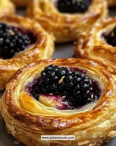 Blackberry Brie Pastry Swirls with fresh blackberries and melted brie cheese
