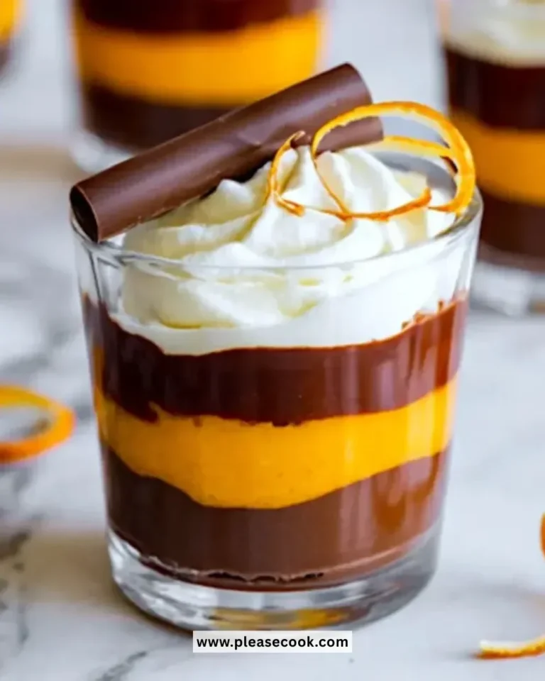 Chocolate Orange Trifle Cups elegantly layered in glass dish