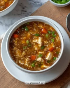 Bowl of Classic Hot and Sour Soup with colorful ingredients