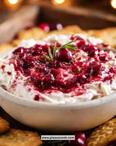 Delicious Cranberry Cream Cheese Dip with festive presentation