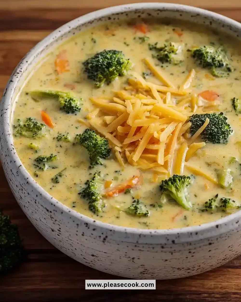 Creamy broccoli cheddar soup in a bowl, inspired by Jason's Deli recipe.