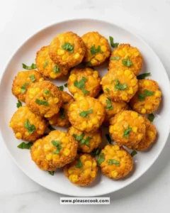 Plate of crispy corn cheese bites served with dipping sauce