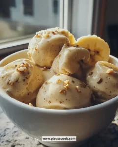 Delicious easy banana ice cream scoops served in a bowl