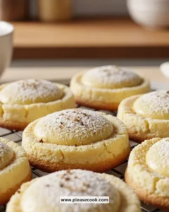 Delicious Eggnog Cheesecake Cookies topped with festive cream and nutmeg