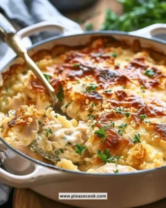 Delicious Neiman Marcus Chicken Casserole ready to serve