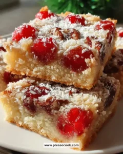 Delicious old fashioned cherry bars with a buttery crust and cherry filling