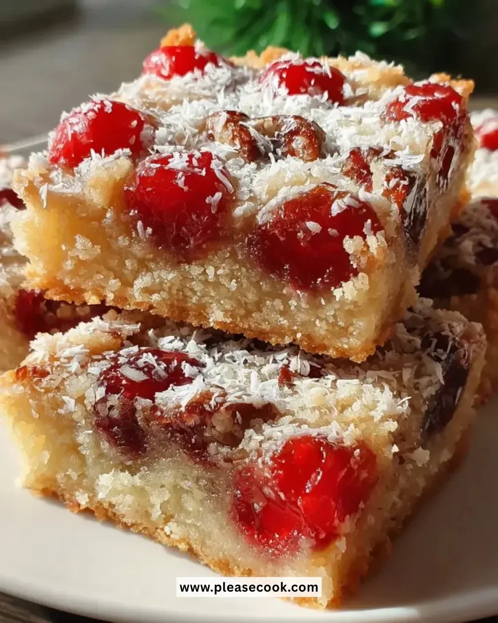 Delicious old fashioned cherry bars with a buttery crust and cherry filling