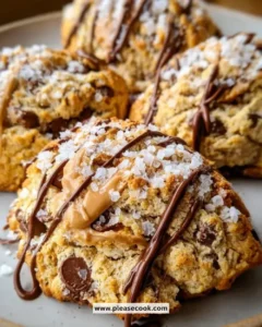 Peanut Butter Chocolate Swirl Scones displayed on a rustic wooden surface