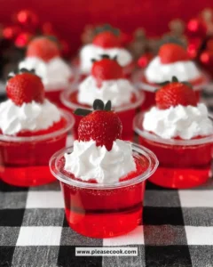 Santa Hat Jello Shots decorated for festive holiday celebrations