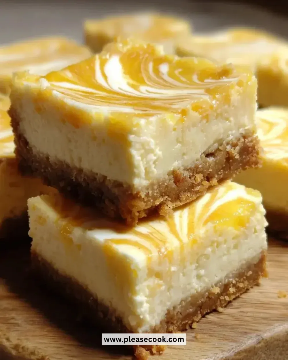 Swirled lemon cheesecake bars