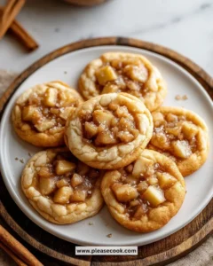 Delicious warm apple pie cookies topped with cinnamon and sugar.
