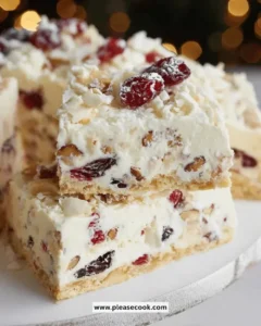 Delicious White Christmas Slice on a festive plate for holiday celebrations