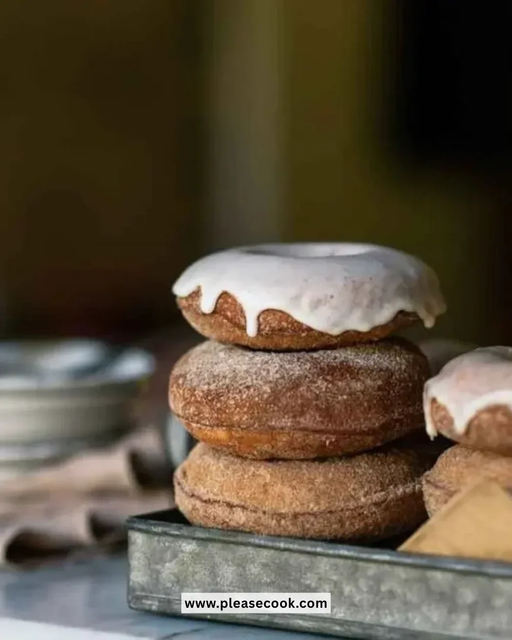 Delicious apple cider baked doughnuts topped with maple glaze