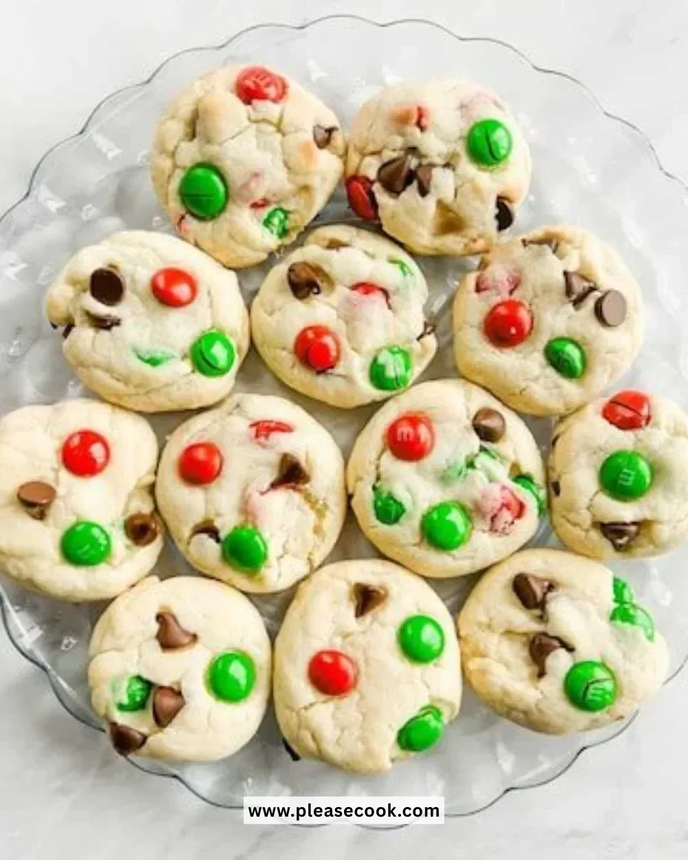 Delicious cake mix Christmas cookies decorated for the holiday season.