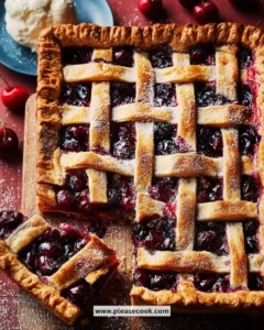 Cherry & Sour Cream Slab Pie - a delicious twist on classic cherry pie