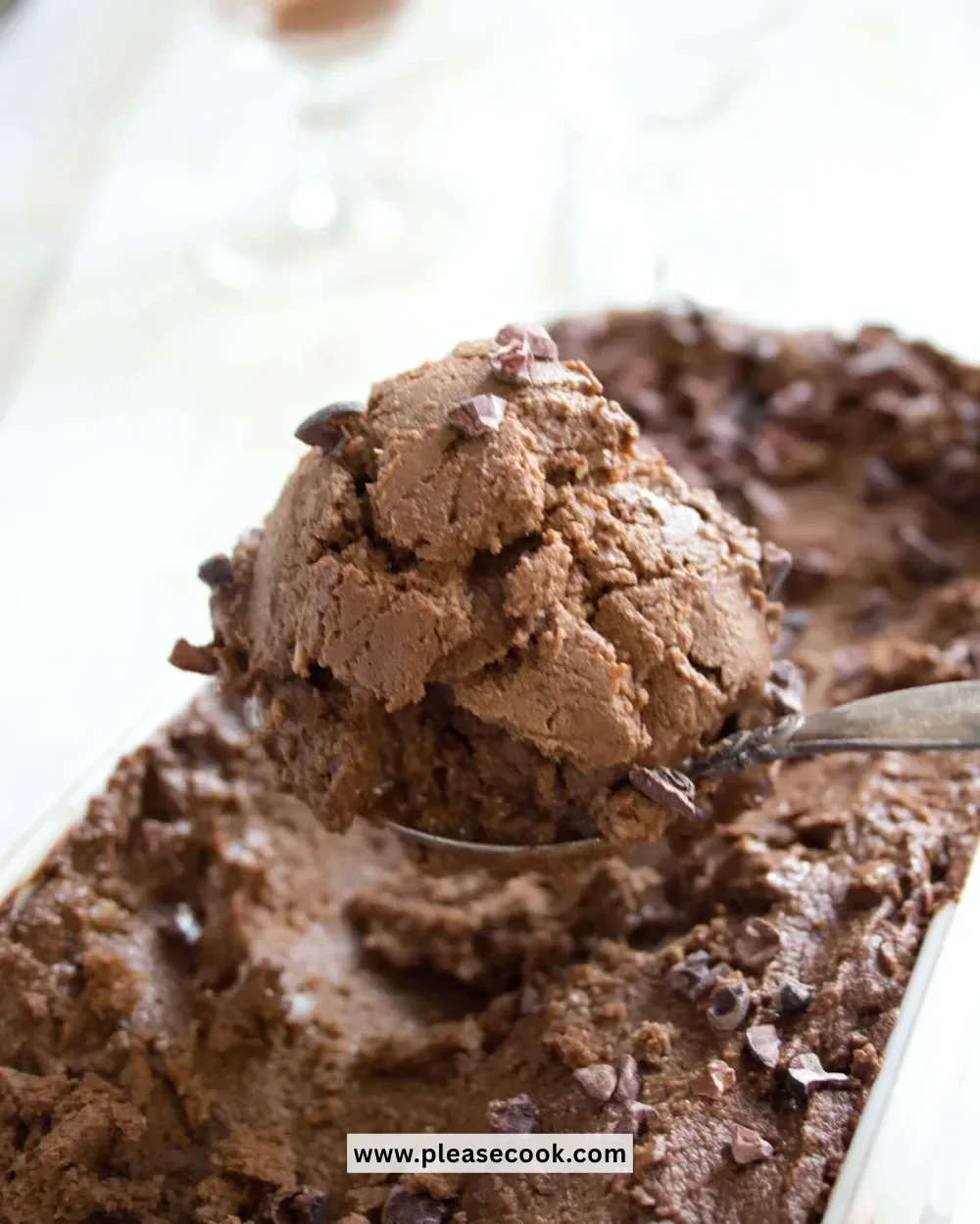 Delicious chocolate avocado ice cream in a bowl, perfect for a keto diet.