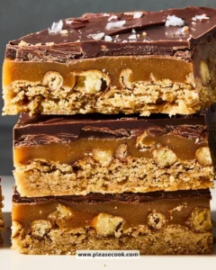 Chocolate Caramel Coffee Pretzel Bars with drizzled caramel and coffee flavor