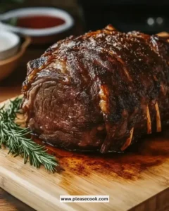 Delicious Classic Christmas Prime Rib served with festive sides