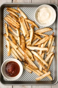 Crispy air fryer French fries served on a plate