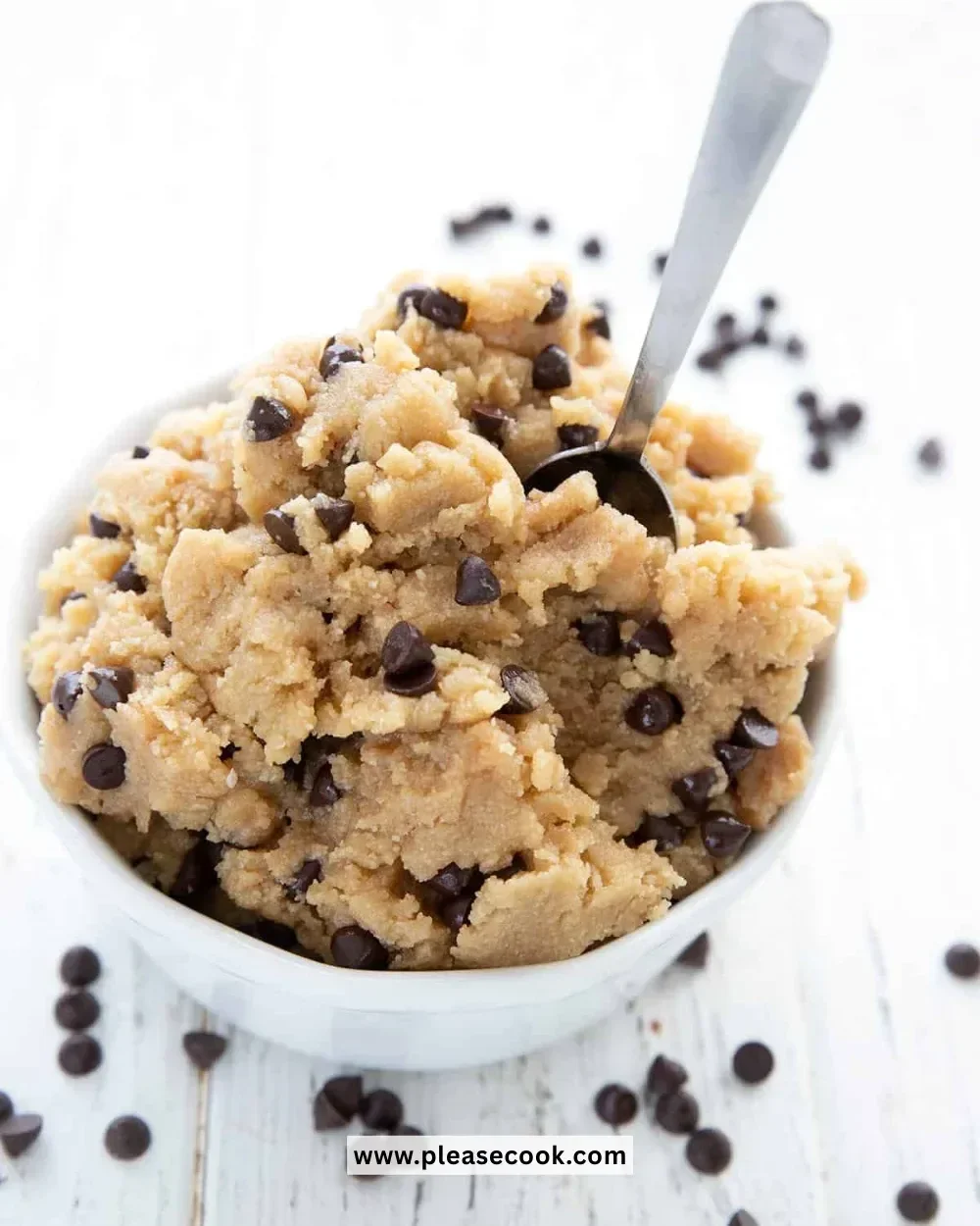 Delicious easy keto cookie dough ready to enjoy in a bowl.