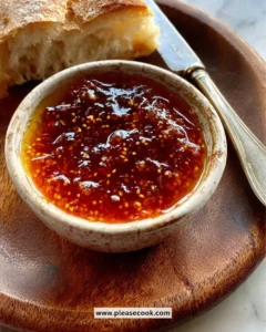 Homemade fresh fig jam in a jar with figs and bread