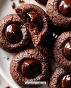 Delicious gluten-free chocolate thumbprint cookies with festive decorations