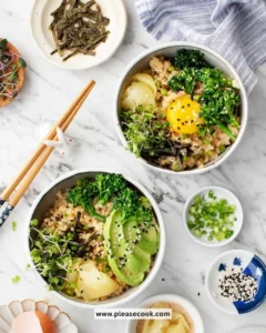 Colorful and nutritious healthy breakfast bowls filled with fruits and grains