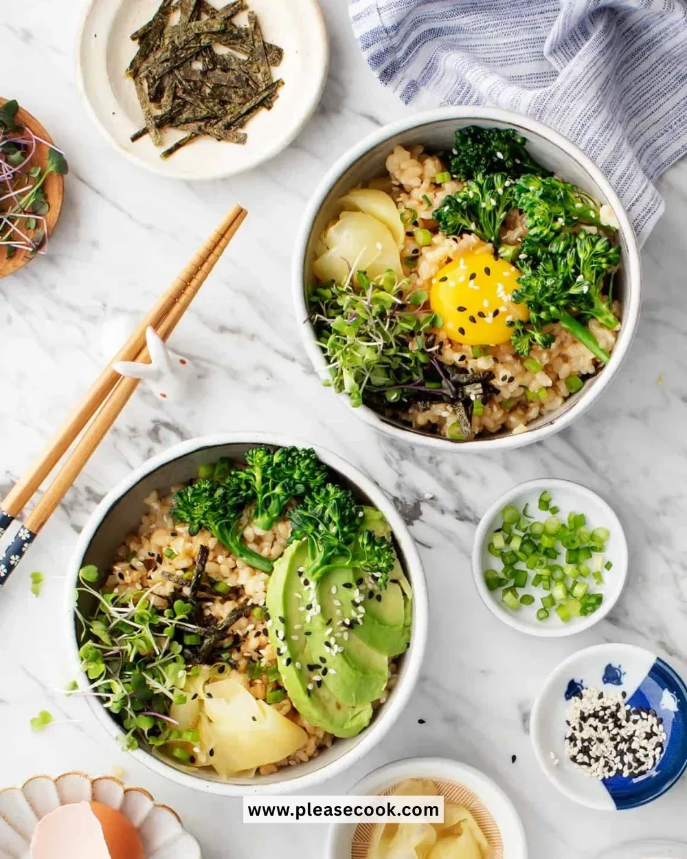 Colorful and nutritious healthy breakfast bowls filled with fruits and grains