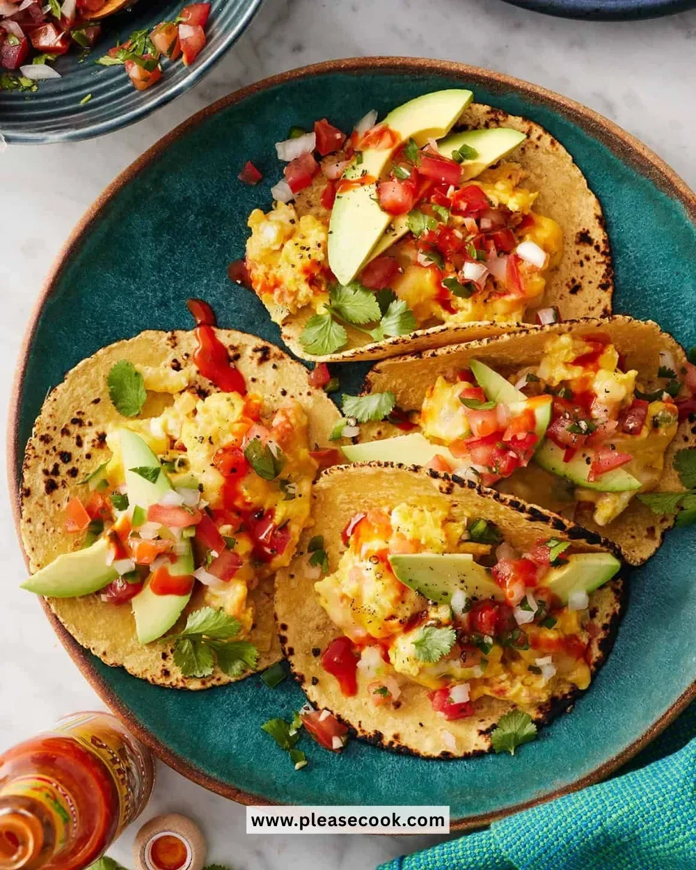 Healthy breakfast tacos filled with fresh ingredients and bursting with flavor