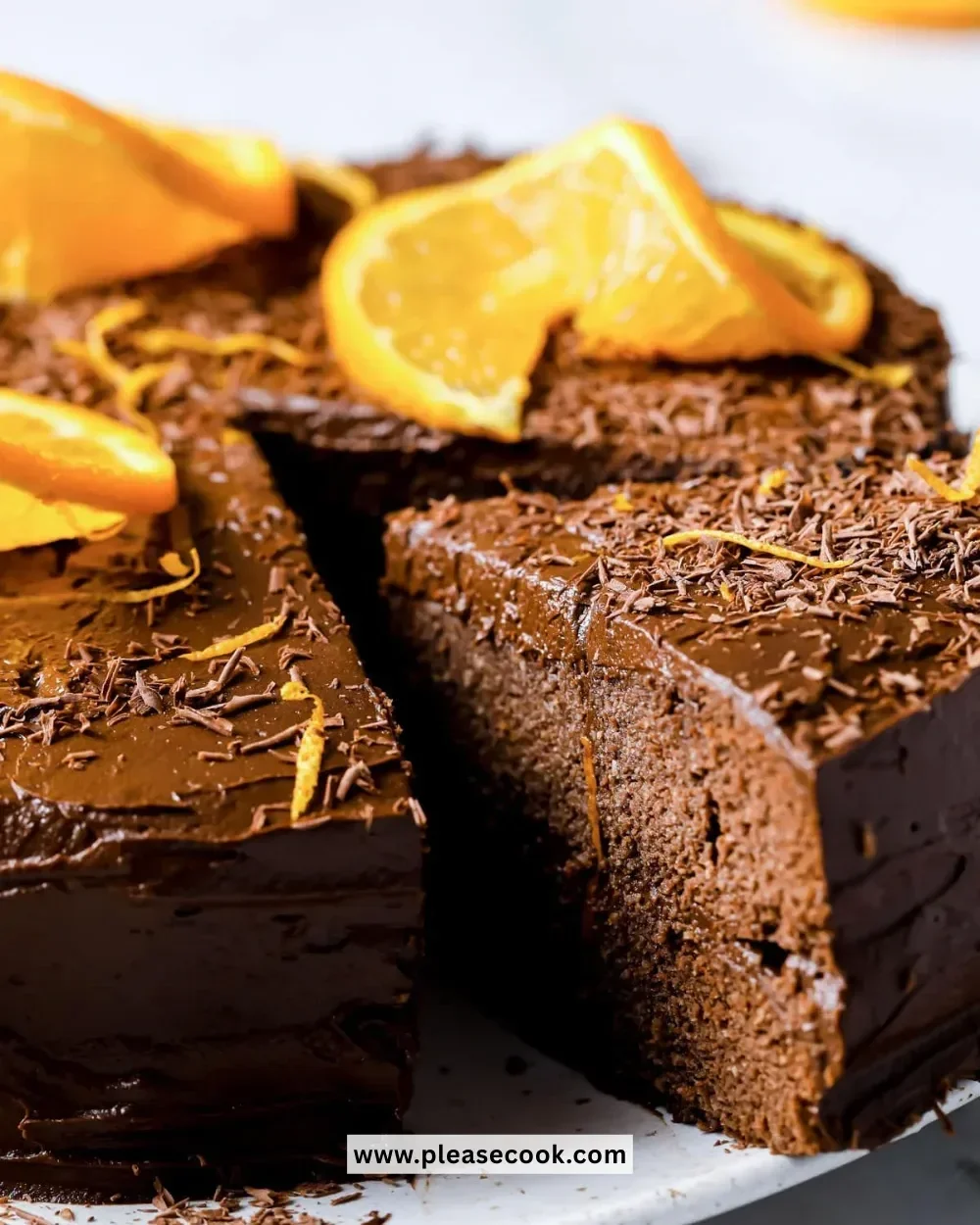 Healthy Chocolate Orange Cake with a rich chocolate flavor and orange zest