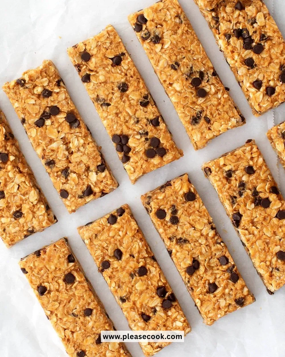 A variety of homemade granola bars made with oats and nuts.