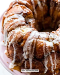 Homemade Monkey Bread topped with cinnamon sugar, fresh from the oven.