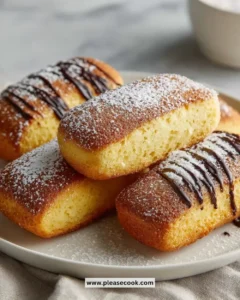 Delicious homemade Twinkies on a plate, freshly baked and inviting.