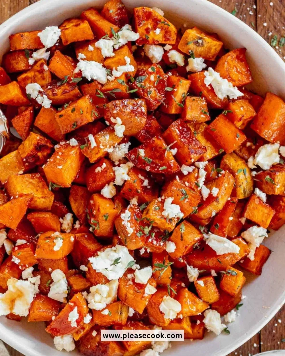 Delicious honey roasted sweet potatoes ready to serve