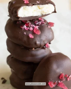 Delicious Keto Peppermint Patties, a low-carb chocolate treat with mint filling.