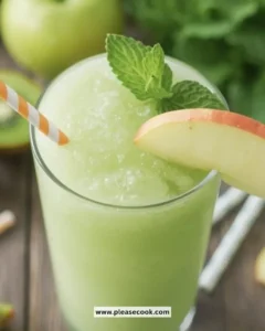 Refreshing Kiwi Apple Slushie made with fresh fruits
