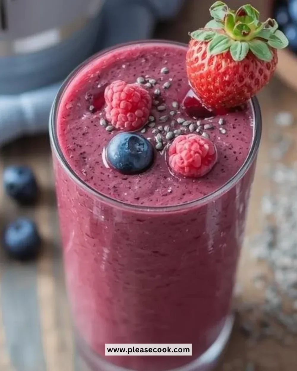 Delicious Protein Berry Slushie made with fresh berries and protein powder