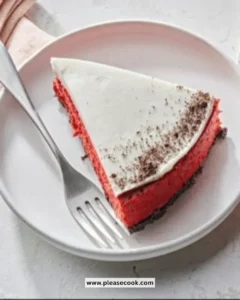 Red Velvet Christmas Cheesecake topped with festive decorations