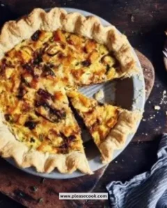 Delicious roasted butternut squash and spinach quiche served on a plate