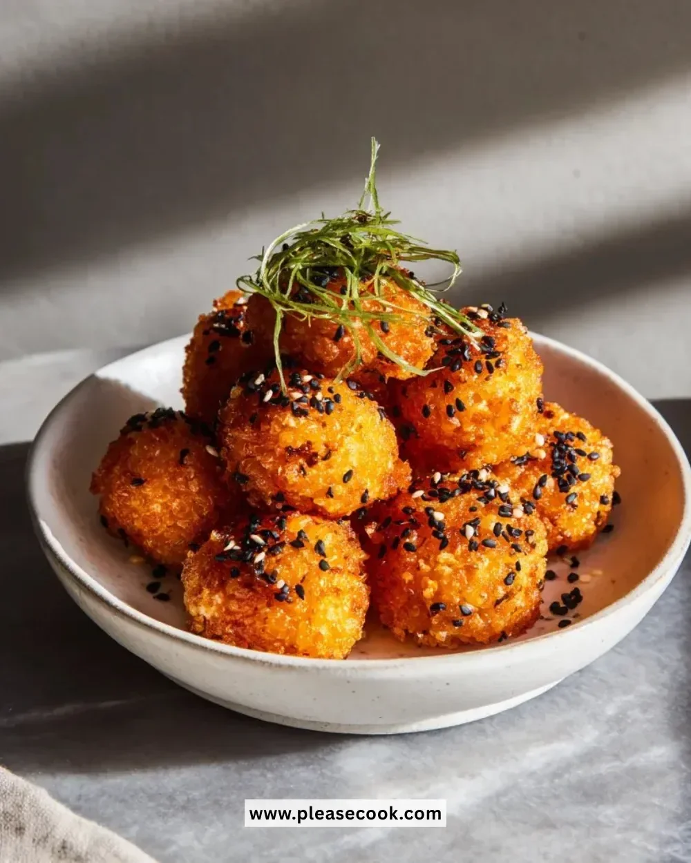 Delicious Salmon Crispy Rice Bites served on a plate as a tasty appetizer
