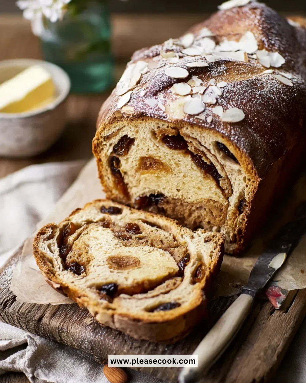 Delicious Simnel Spiced Breakfast Loaf topped with seasonal spices.