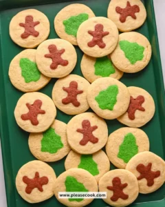 Delicious slice and bake Christmas cookies decorated for the holidays.