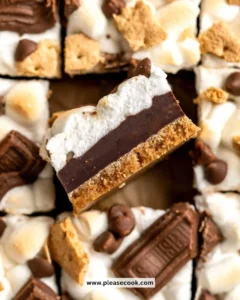 Delicious S'mores Bars made with chocolate, marshmallows, and graham crackers.