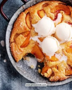 Southern-style peach cobbler with juicy peaches and flaky crust