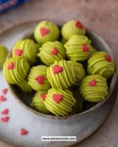 Festive Grinch Oreo truffles for a no-bake holiday treat