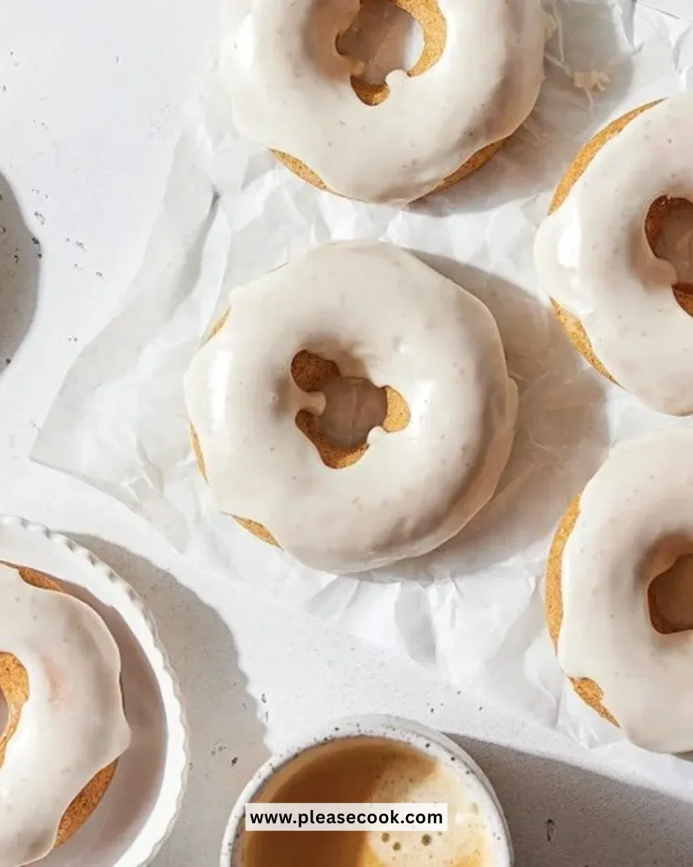 Delicious homemade Vanilla Chai Doughnuts with a spiced glaze