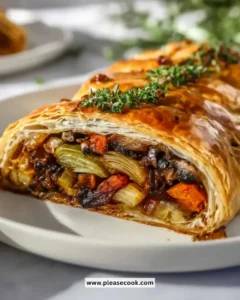 Delicious Vegetable Wellington dish ready to serve