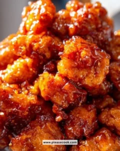 Delicious orange chicken served over rice, garnished with green onions.